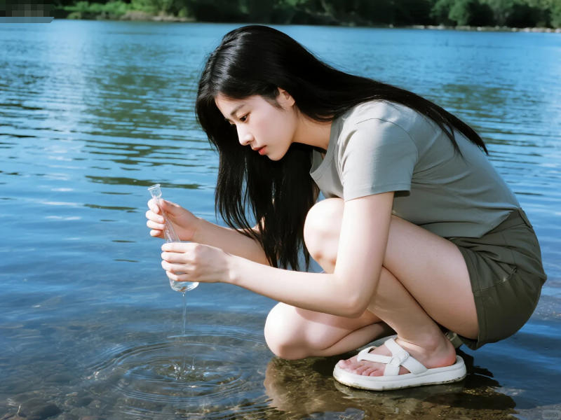 水庫水源現場取水樣圖